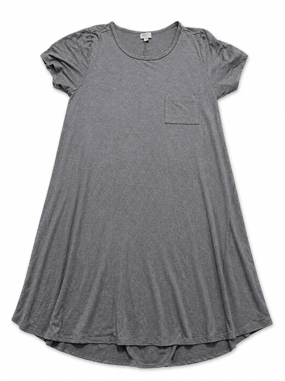 LuLaRoe Carly Gray Pocket High-Low Swing T-Shirt Dress XL